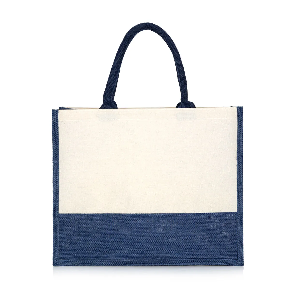 Jute Bags Blue Color With Natural Color